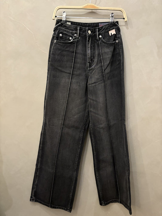 evisu washed denim wide pants embroidery back pockets