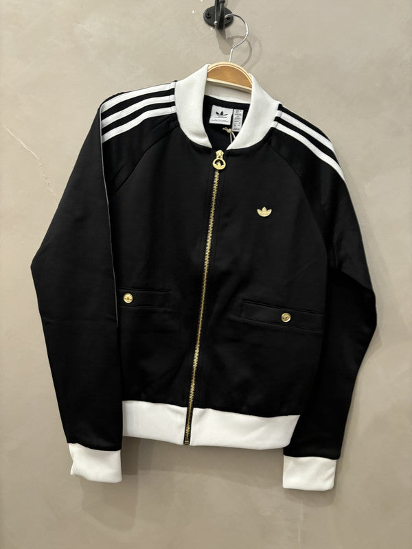 adidas black stripe zip jacket