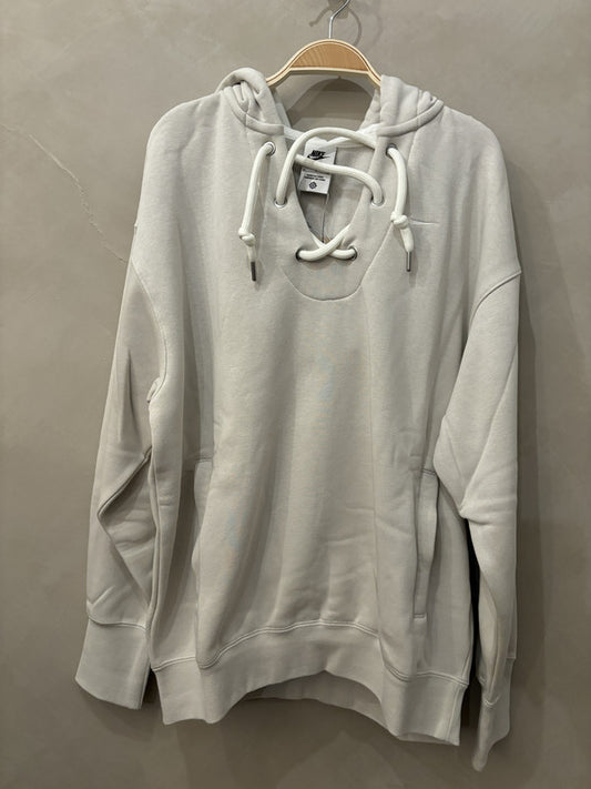 nike grey back embroidery hoodie