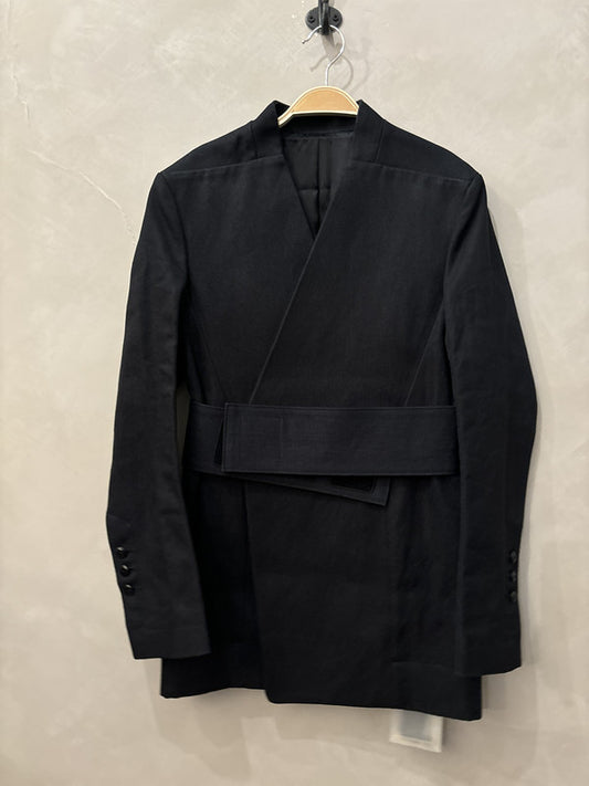 RICK OWENS black ramie coat