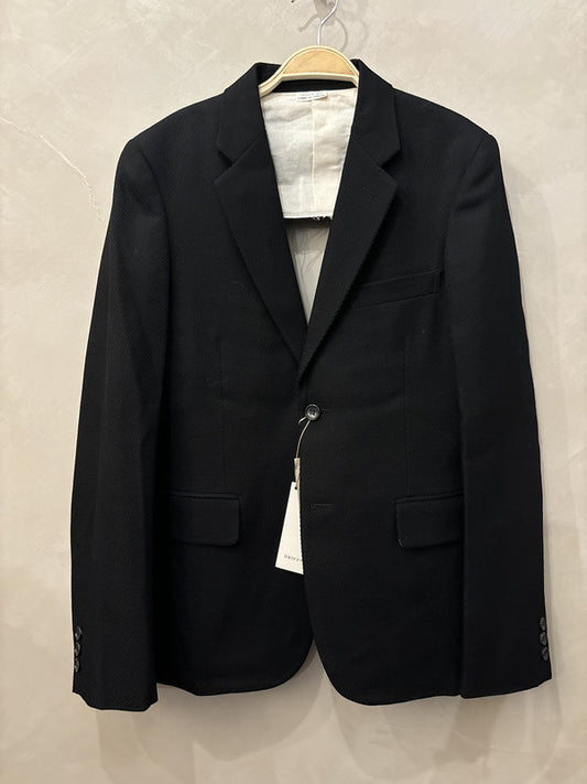 comme des garcon homme plus black back cut out blazer