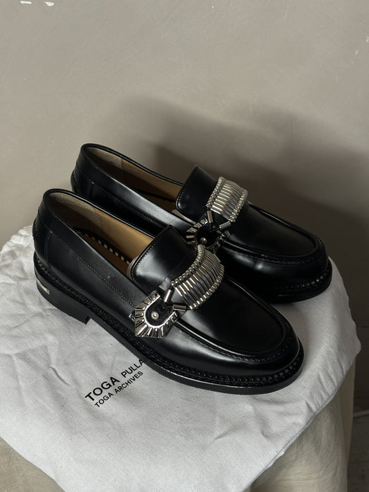 toga black loafers