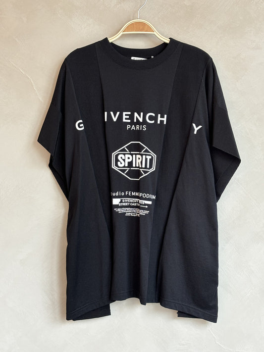 givenchy Black print cut out top