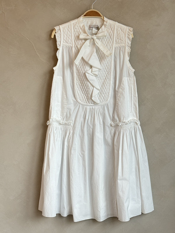 MONCLER white ruffle dress