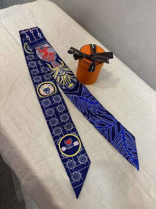 hermes Navy twilly scarf