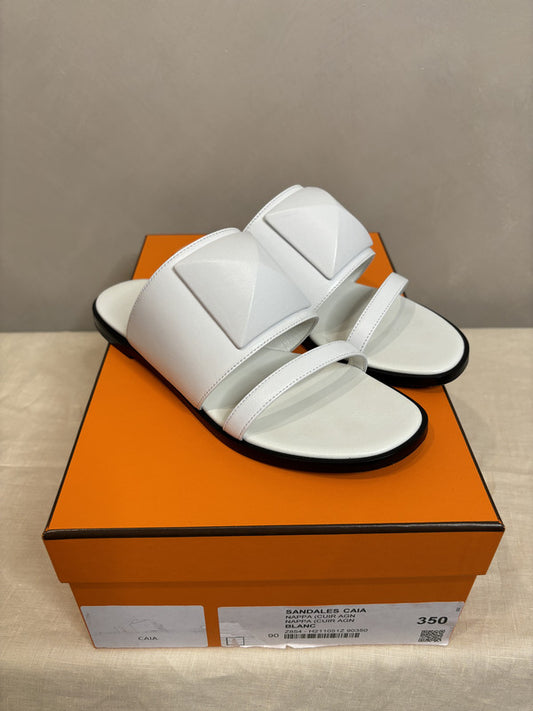 hermes white sandals