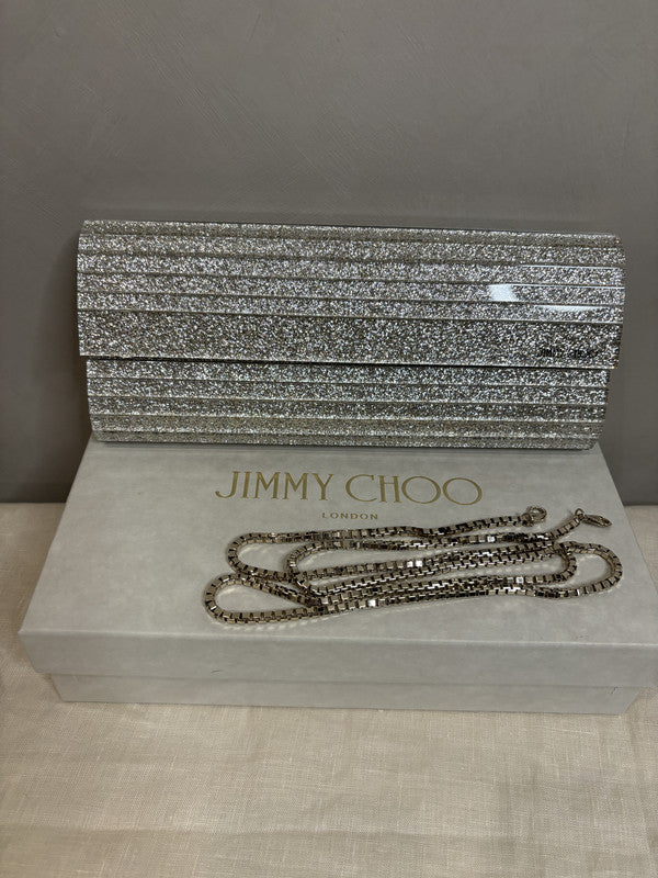 JIMMY CHOO Sweetie Glitter Chain-Linked Clutch Bag