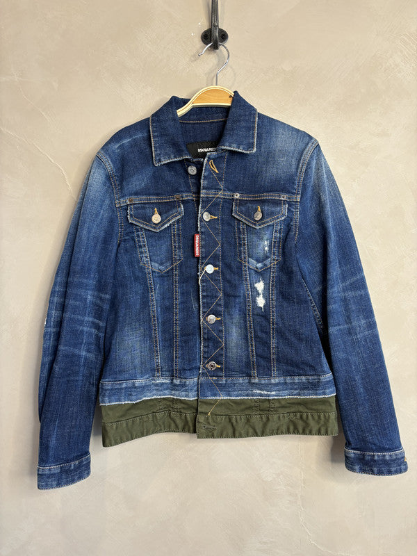 dsquared Green hem denim jacket