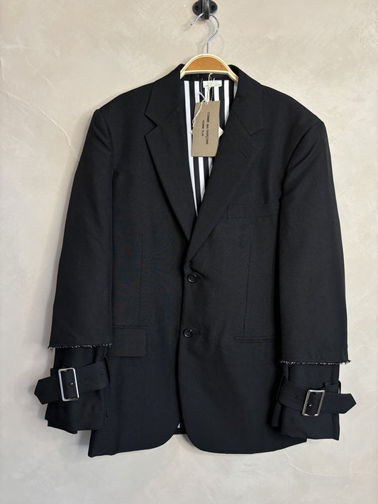 comme des garcon homme plus Black cuff buckle blazer jacket