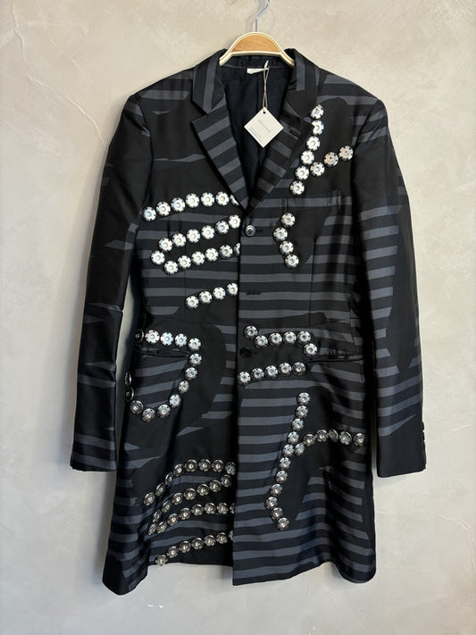 comme des garcon homme plus Black striped button long jacket