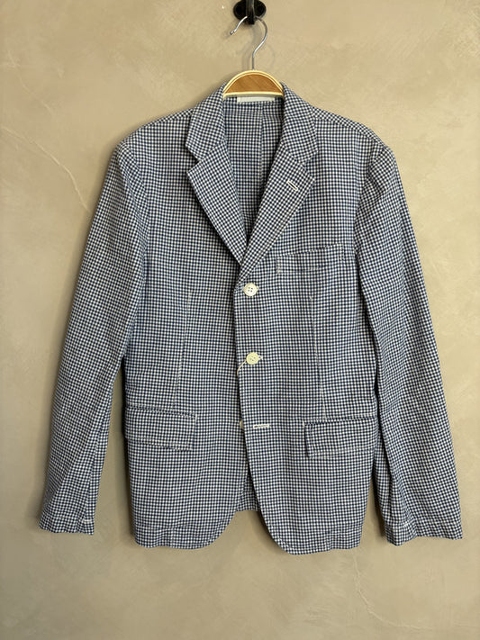 comme des garcon homme navy checked blazer jacket