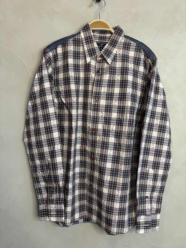 comme des garcon homme penquin checked shirt