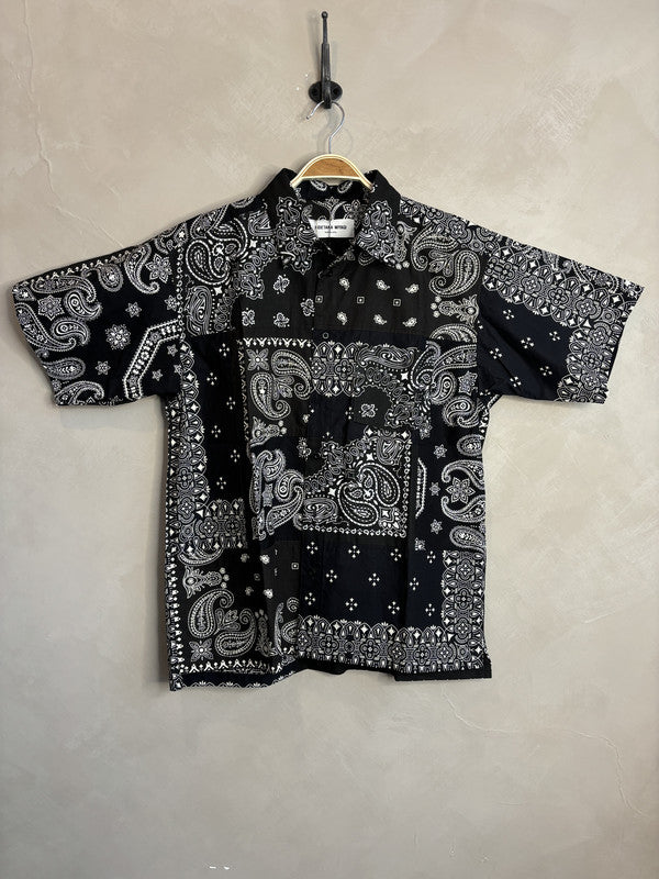 HIDETAKA MIYAGI x BREATH black oversized bandana print shirt