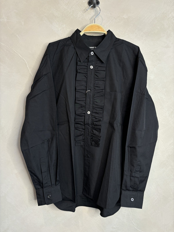 CDG HOMME DEUX black ruffle shirt