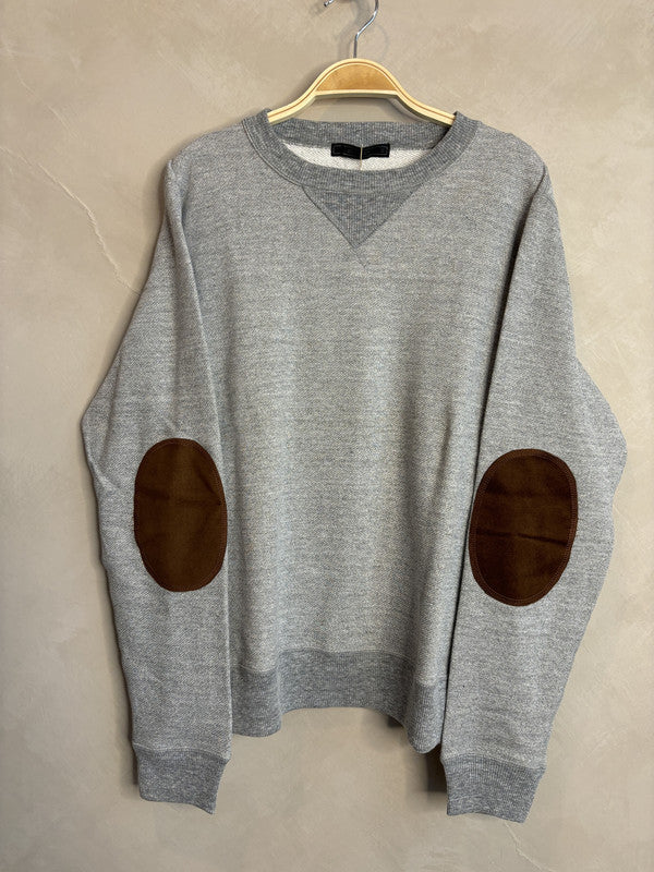 sophnet heather grey elbow patch sweatshirt