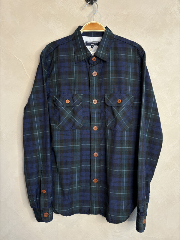 comme des garcon homme checked shirt