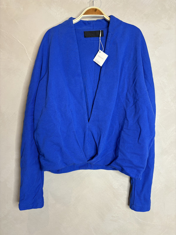 HAIDER ACKERMANN Blue deep v neck sweatshirt