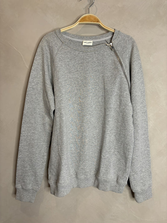 yves saint laurent Heather grey zipper sweatshirt