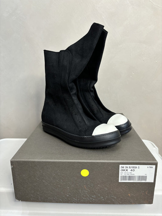 RICK OWENS Black suede boots