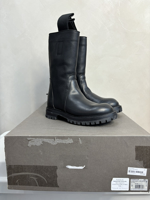 RICK OWENS Black leather boots