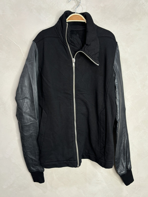 DRKSHDW Black leather sleeve zip jacket