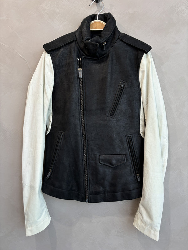 RICK OWENS Black & White leatehr jacket