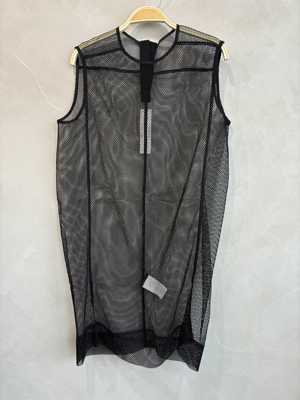 RICK OWENS Black mesh sleeveless top