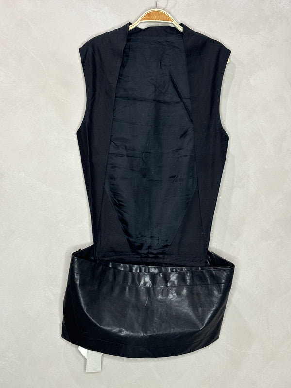 RICK OWENS Black top leather hem