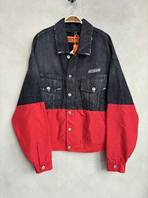 HERON PRESTON black washed 2-tone jacket