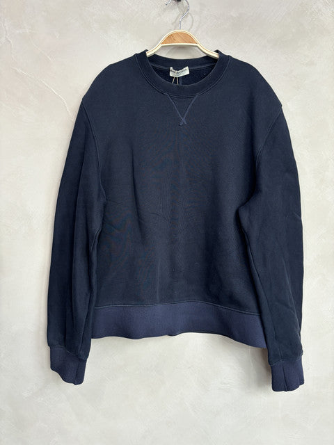 balenciaga navy back hem logo sweatshirt