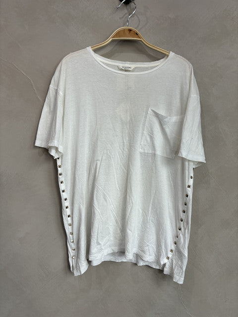 valentino white studded tee