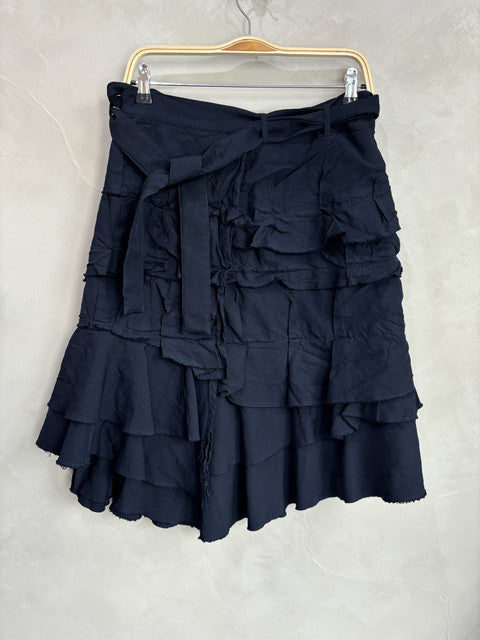 comme des garcon homme plus black ruffle shorts