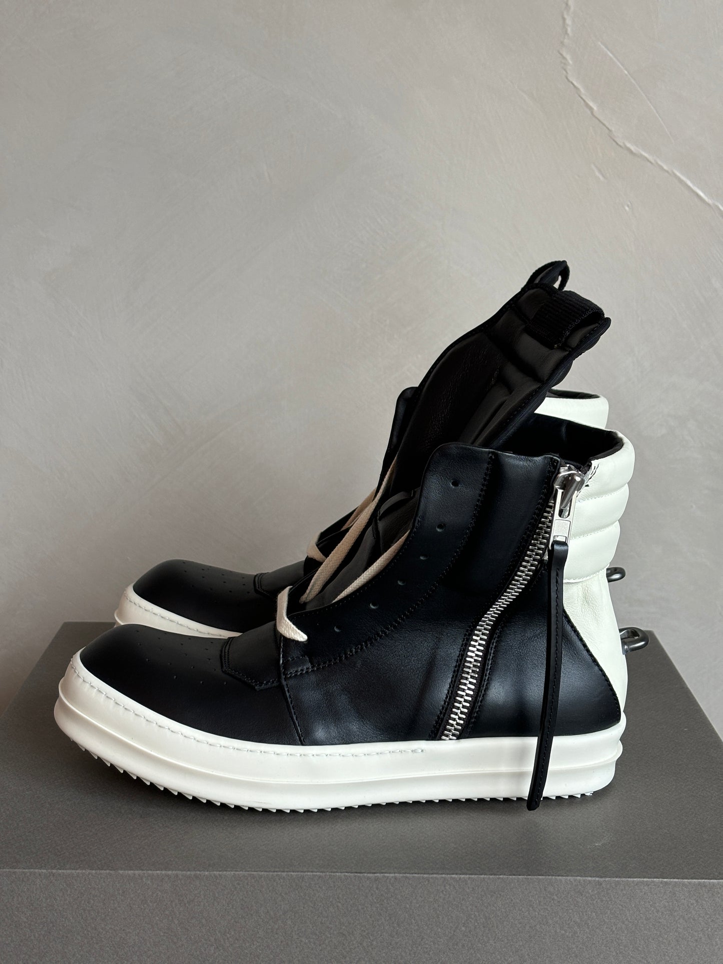 RICK OWENS black geobasket high-top sneakers