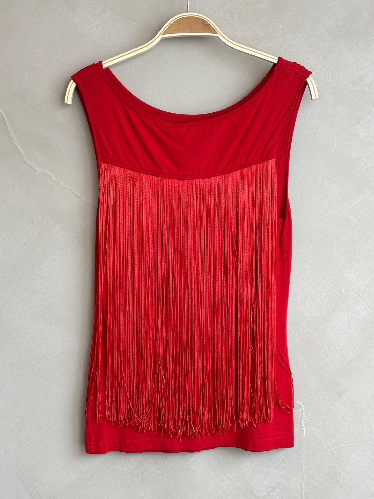 moschino red tassel top