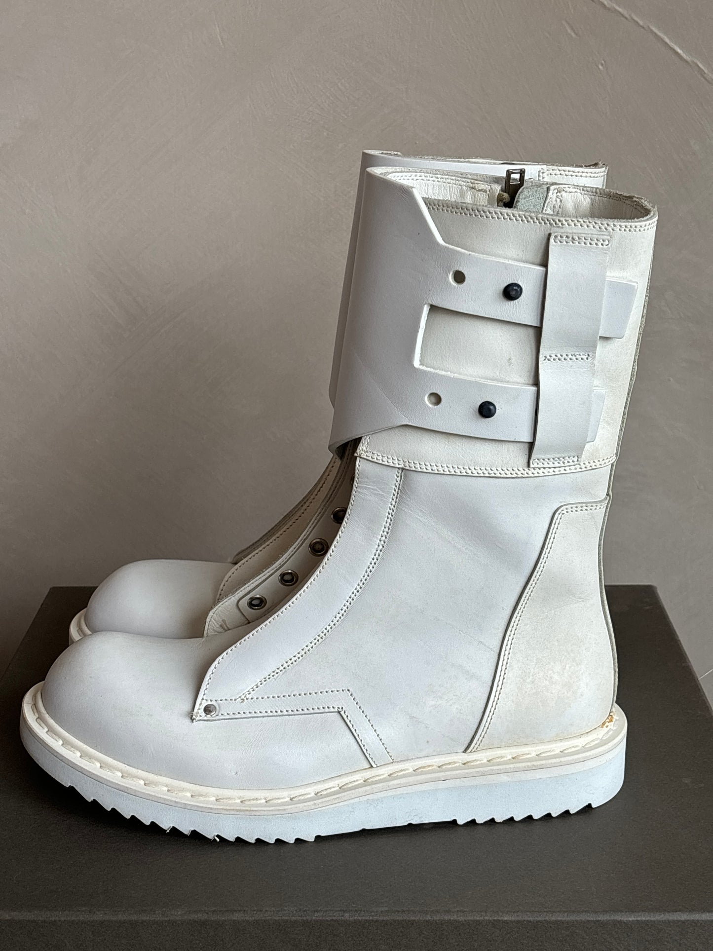 RICK OWENS Mountain Runway Military Combat Leather Boots