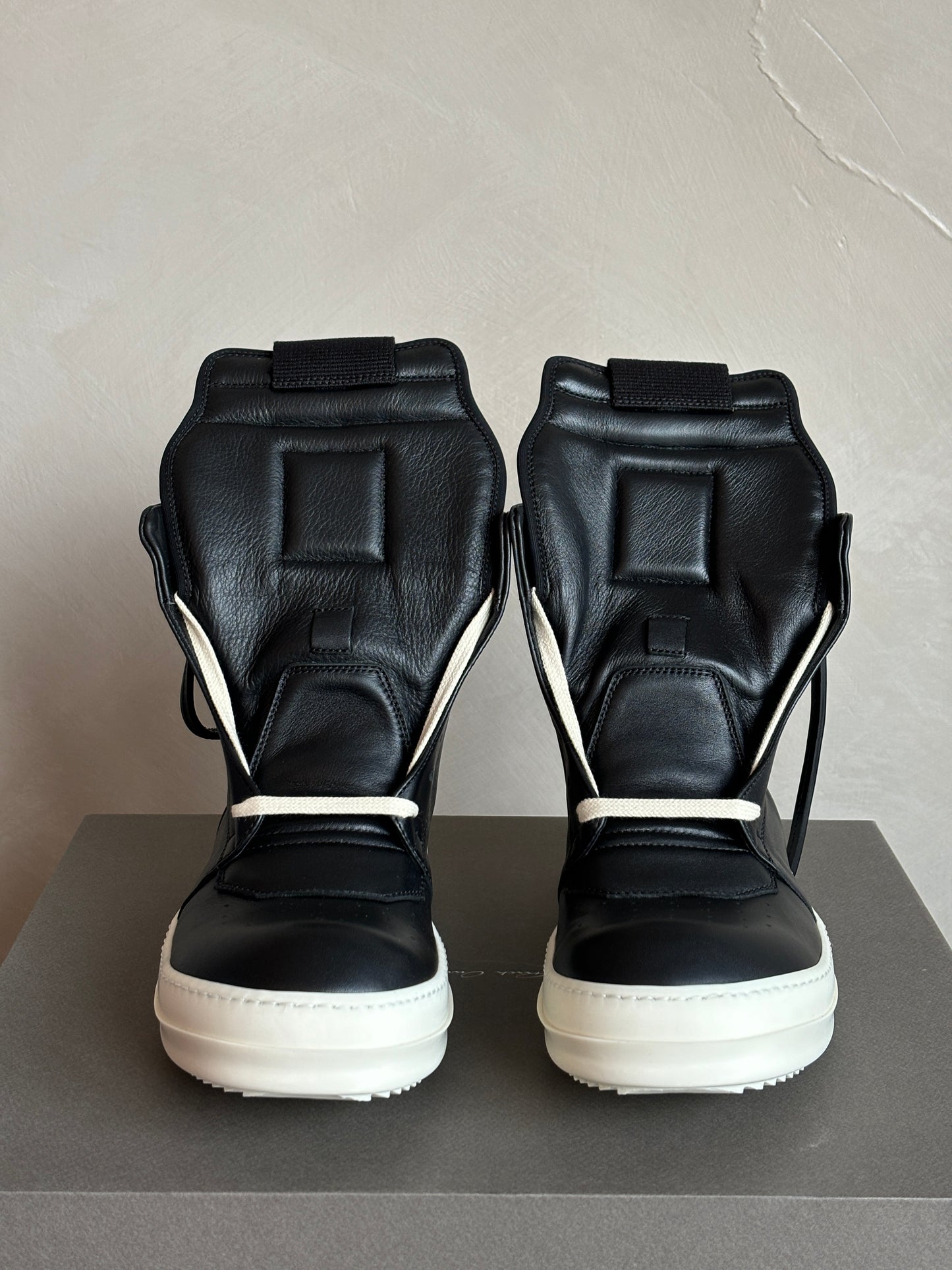 RICK OWENS black geobasket high-top sneakers