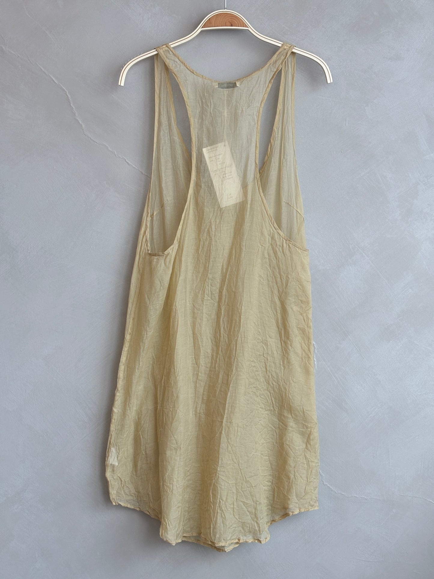 DRIES VAN NOTEN mustard see-through dress