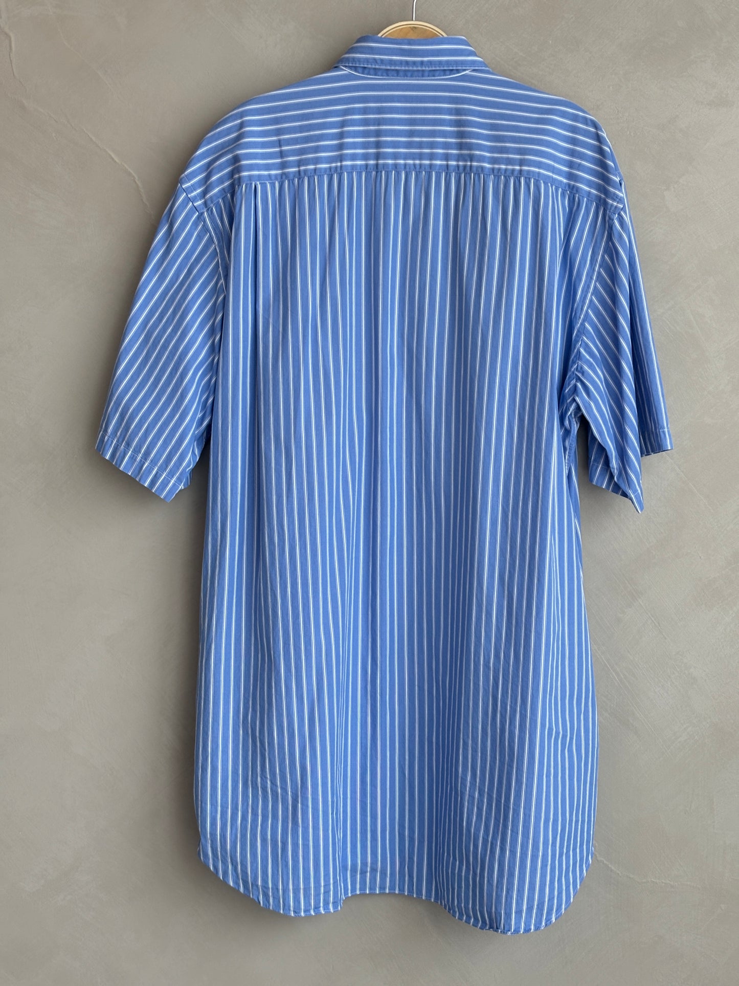 comme des garcon PLAY HEART EMBROIDERED STRIPED SHORT SLEEVE SHIRT