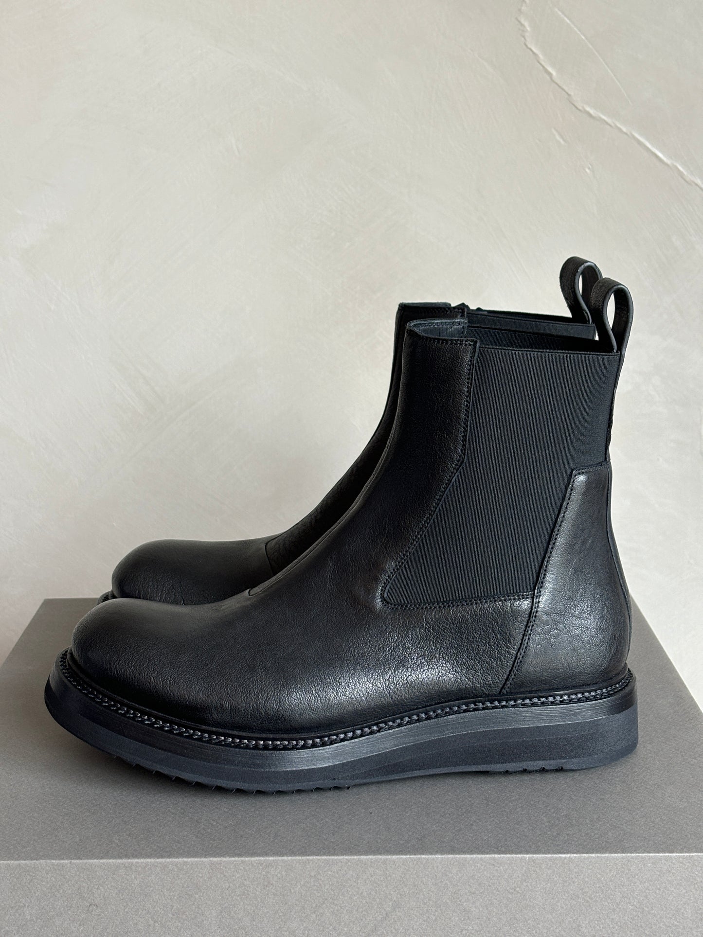 RICK OWENS Black Creeper Chelsea Boots