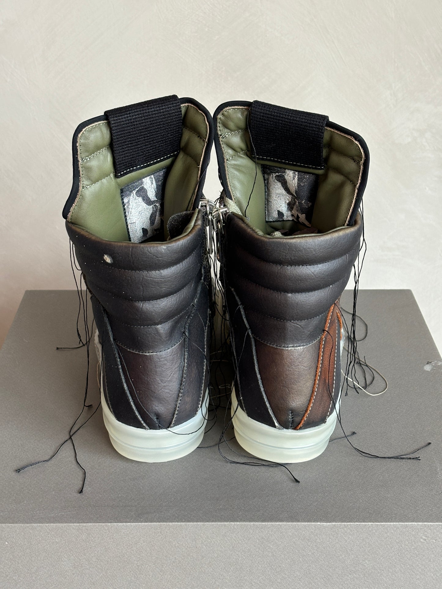 RICK OWENS SS19 BABEL Geobasket Black Bluejay Sneakers